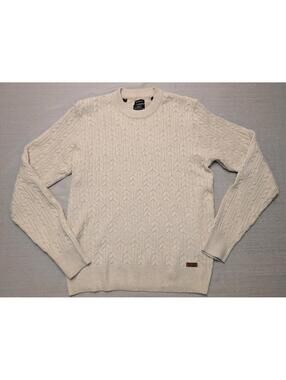 Buffalo David Bitton Men's Ivory Cable Knit Sweater Large